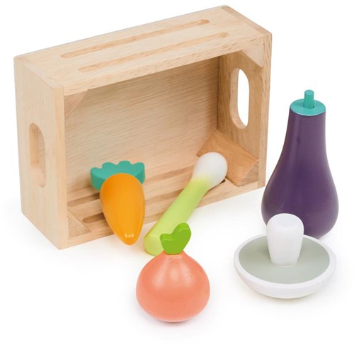 Mentari panier jouet en bois - légumes - jeu éducatif d'imitation-2