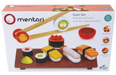 Mentari set de sushi en bois - jeu éducatif d'imitation pour enfants-3