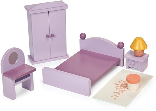 Mentari chambre en bois pour maison de poupée - jouet durable et créatif-2