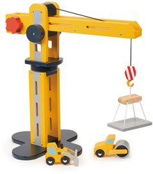 Mentari grue jouet véhicule de chantier avec 2 camions bois
