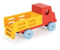Mentari camion jouet en bois rouge - éducatif et durable-3