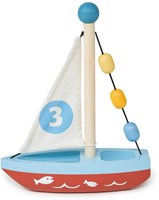 Mentari bateau à voile en bois jouet - coloré et durable