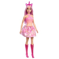Barbie eenhoorn fantasiepop met roze haar en accessoires