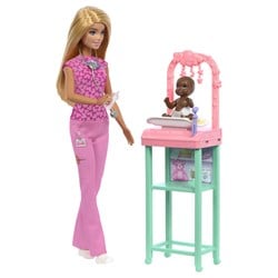 Barbie babydokter pop - modepop met baby en accessoires - speelgoed