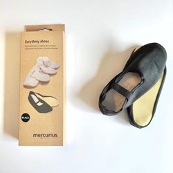 Mercurius chaussures d'eurythmie noires - chaussures en coton antidérapantes taille 52