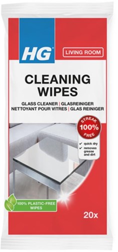 HG glasreiniger schoonmaakdoekjes voor glas en spiegels 20 stuks