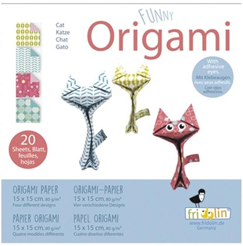 Fridolin Origami speelgoed - Vlinder vouwen papier 20 vellen 15x15 cm-2