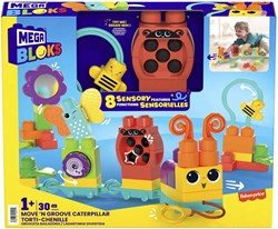 Mega Bloks sensorische bouwset rups - beweegbaar speelgoed 30 blokken