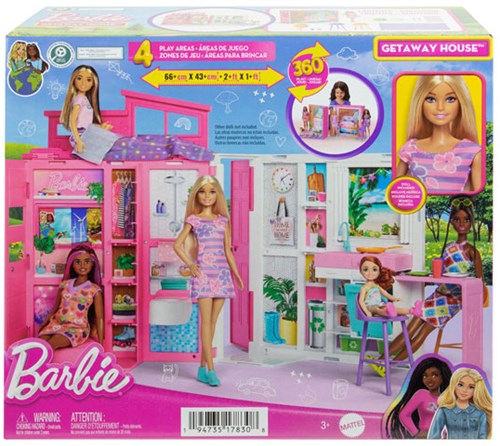 Barbie Maison de vacances maison de poupée avec poupée - Set de jeu maison Barbie
