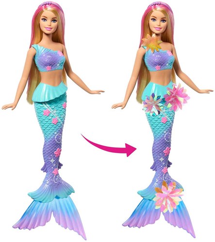 Mattel Barbie zeemeermin pop Flower Magic met magische bloemenstaart-3