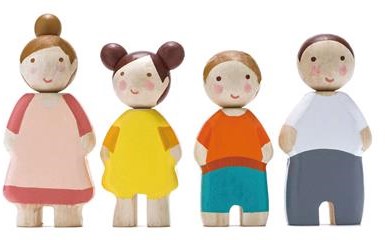 Tender Leaf poppenfamilie houten poppenhuispoppen The Leaf set van 4-3