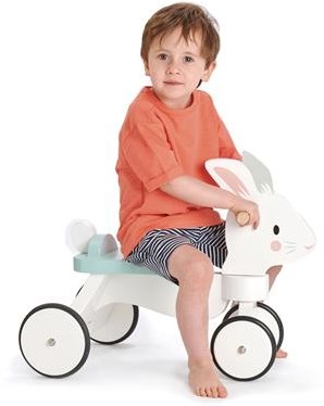 Tender Leaf draisienne lapin en bois - porteur blanc pour tout-petits-3