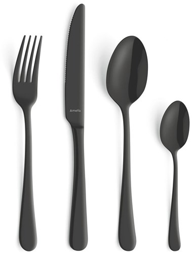 Amefa set de couverts Manille vintage noir 16 pièces - acier chromé moderne-2