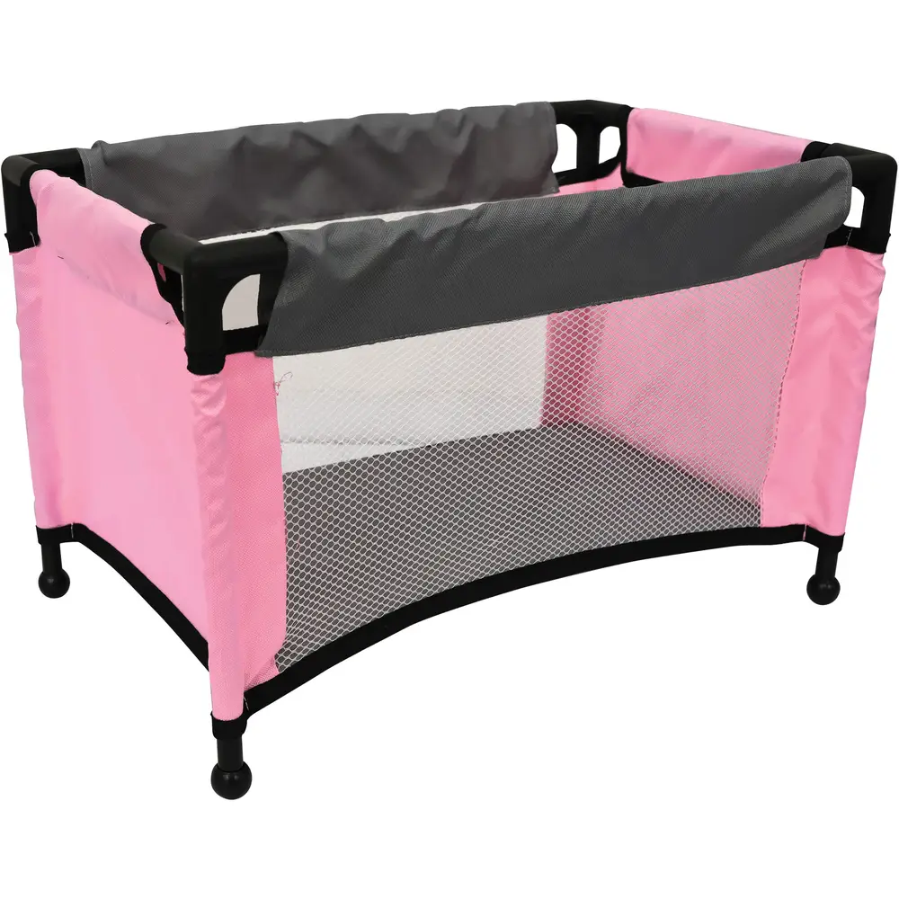 Amia poppenreisbed roze - poppenbedje voor poppen tot 43cm