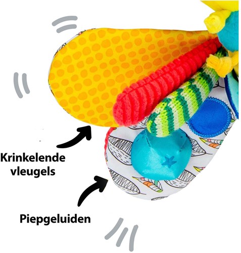 Tomy babyspeelgoed Freddie de Vuurvlieg - sensorisch pluche knuffel-3