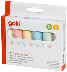 Goki stoepkrijt - kleurrijk buitenspeelgoed 6 stuks