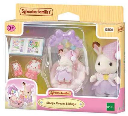 Sylvanian Families coffret rêve jouet frère-sœur accessoires sommeil