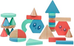 BS Toys houten bouwstenen - educatief speelgoed - 38-delig - creatief bouwen