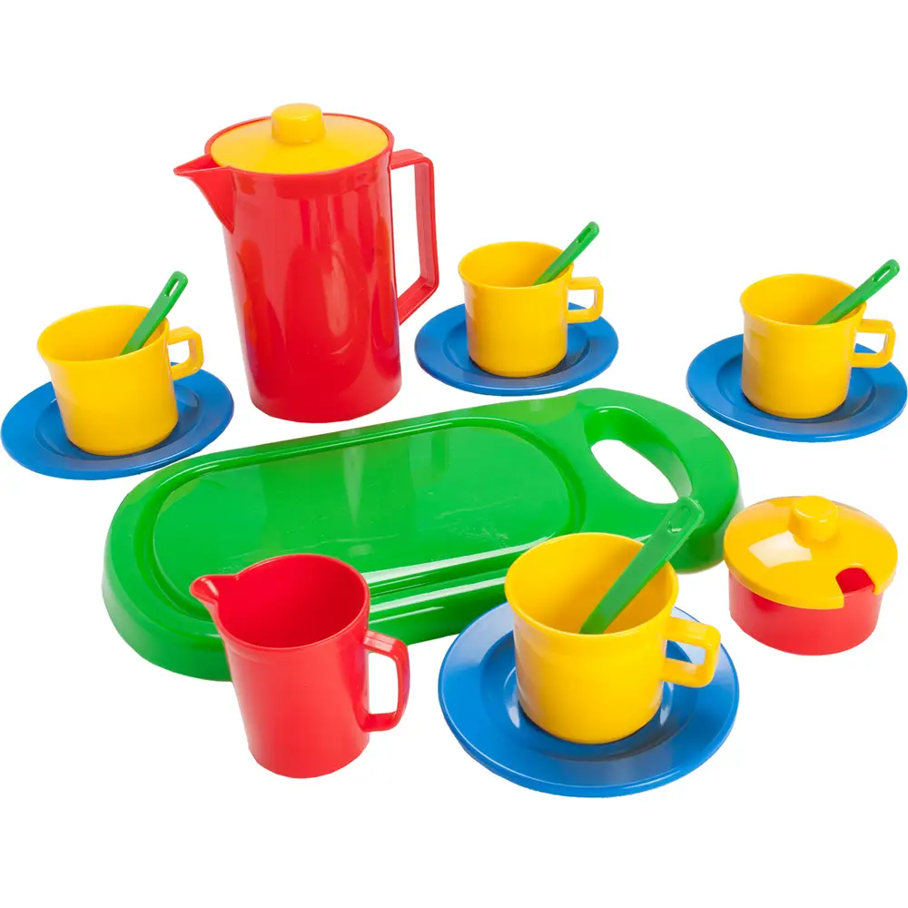 Dantoy koffie speelset met snijplank kleurrijk kinderservies speelgoed