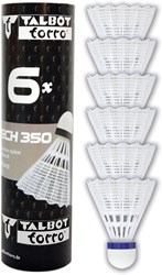 Schildkröt badminton shuttlecocks nylon wit 6 stuks medium snelheid