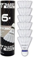 Schildkröt volants de badminton nylon blanc 6 pièces vitesse moyenne