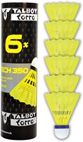Schildkröt badminton shuttlecocks nylon 6 stuks geel medium snelheid