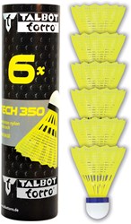 Schildkröt volants de badminton nylon 6 pièces jaune vitesse moyenne