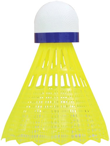 Schildkröt badminton shuttlecocks nylon 6 stuks geel medium snelheid-2