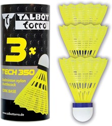 Schildkröt badminton shuttlecocks geel nylon medium snelheid 3 stuks
