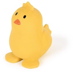 Tikiri badspeeltje kuiken natuurlijk rubber met belletje 8cm