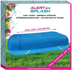 Alert zwembad afdekzeil blauw 305x183x46 cm rechthoekig zwembad