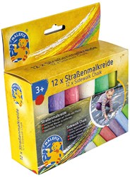 Pustefix craies de trottoir - set de craies colorées pour l'extérieur - 12 pièces