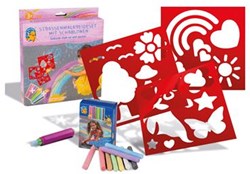 Pustefix set de pochoirs à craie licorne - jouet créatif d'extérieur