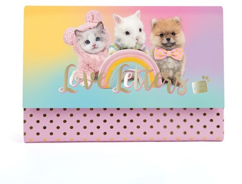 Studio Pets set de papeterie - animaux mignons, rose, 24 feuilles