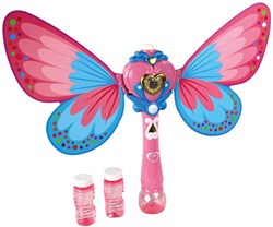 Pustefix baguette à bulles papillon avec lumière et ailes amovibles