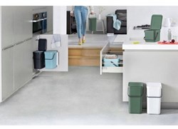 Brabantia afvalemmer Sort & Go 12L grijs - prullenbak voor afvalscheiding