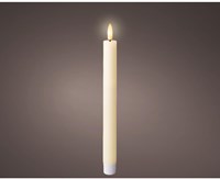 Lumineo LED dinerkaarsen set wax crème warm wit met timer 24,5cm