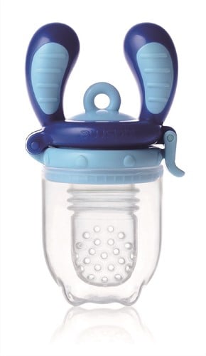 KidsMe Food Feeder fruitspeen & sabbelzakje voor baby - Maat M - Blauw