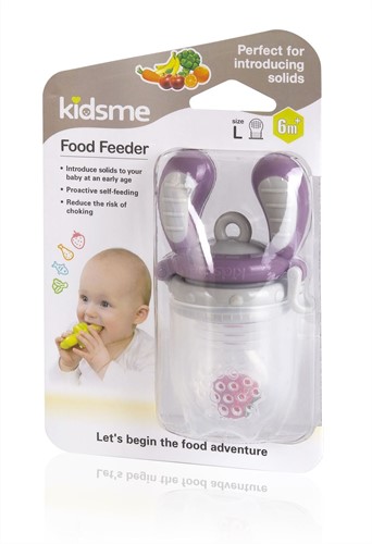 KidsMe Food Feeder fruitspeen & sabbelzakje voor baby - Maat L - Lavendel