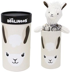 Globe Trotoys peluche lama blanc 33 cm en boîte cadeau