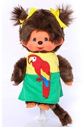 Monchhichi knuffel papegaai meisje 20 cm pluche pop multicolor