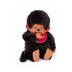 Monchhichi knuffel jongen pluche pop rood slab 80cm groot