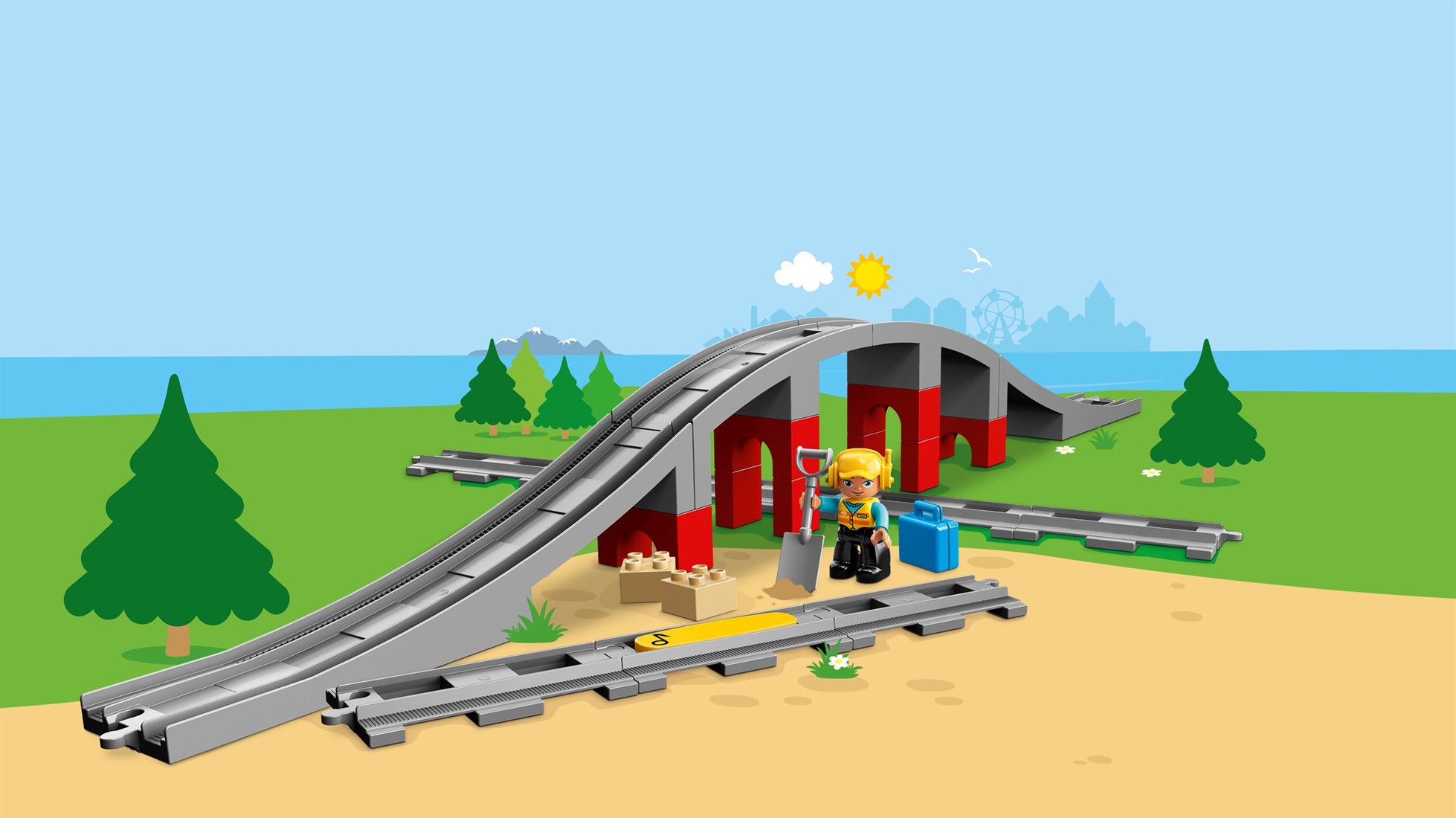 LEGO DUPLO Les rails et le pont du train - 10872