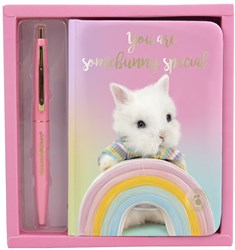 Studio Pets notitieboek A6 met pen - kleurrijk konijn BunBun cadeau