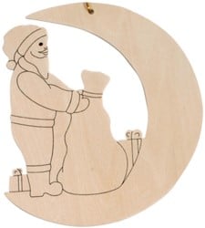 Kersthanger kerstman van hout