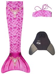 Kuaki queue de sirène set Princess XS - nageoire rose pour enfants