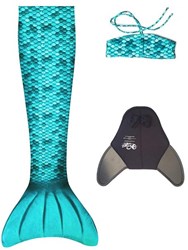 Kuaki queue de sirène jouet set turquoise XS - nageoire de natation