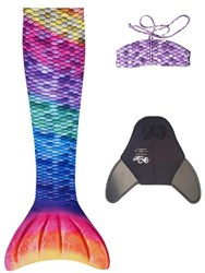 Kuaki queue de sirène set Rainbow S - nageoire pour enfants