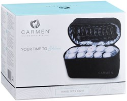 Carmen krulset reis 10 rollers dual voltage zwart wit haarstyling
