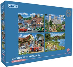 Gibsons legpuzzel familie-uitje 4x500 stukjes nostalgie volwassenen